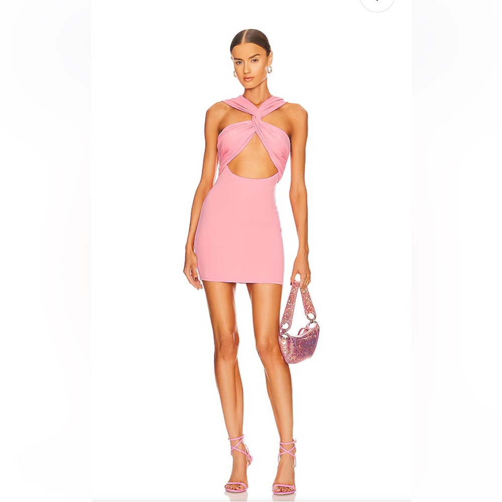 Camila Coelho Pink Twist Front Mini Dress